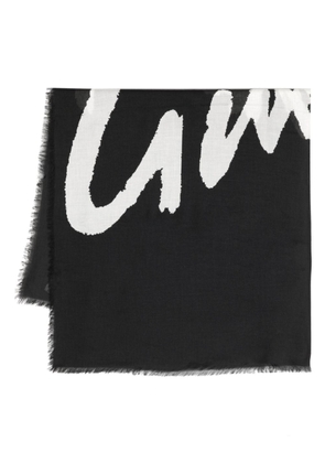 Givenchy logo-intarsia frayed scarf - Black