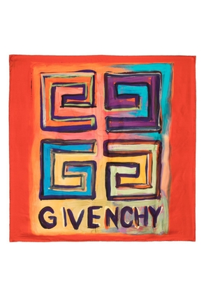 Givenchy hand-painted logo silk scarf - Multicolour