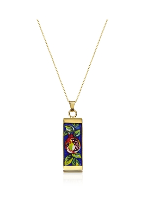 18K Gold Plated Sterling Silver Necklace w/4 cm Ceramic Charm