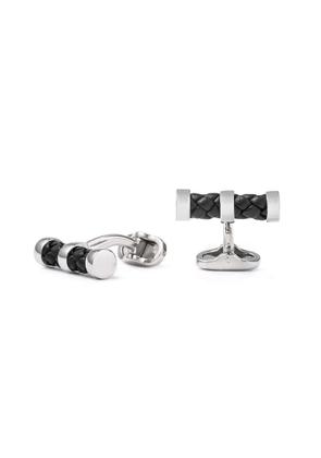 Valencia Brass and Woven Leather T Cufflinks