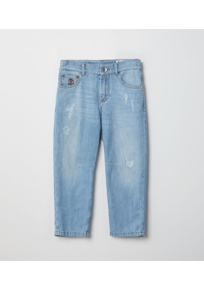 Brunello Cucinelli Kids Distressed Straight Jeans (4-12 Years)