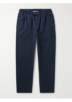 YMC - Alva Skate Tapered Stretch Organic Cotton-Twill Drawstring Trousers - Men - Blue - S