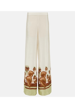 Adriana Degreas Arisaema high-rise silk wide-leg pants