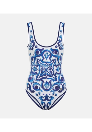 Dolce&Gabbana Printed scoop-neck swimsuit