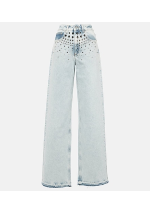 Alessandra Rich Embellished straight jeans