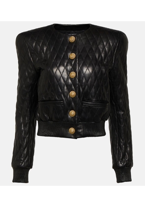 Balmain Quilted leather jacket