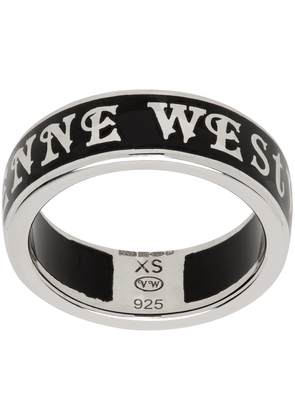 Vivienne Westwood Black & Silver Conduit Street Ring