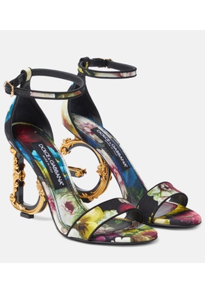Dolce&Gabbana Baroque DG floral charmeuse sandals
