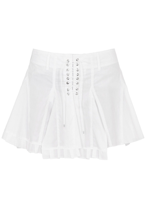 Ludovic DE Saint Sernin Lace-up Cotton Mini Skirt - White - S