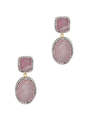 Soru Jewellery Rose Quartz 18kt Gold-plated Drop Earrings - Light Pink - One Size