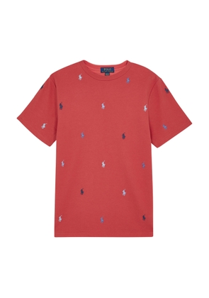 Polo Ralph Lauren Kids Logo-embroidered Piqué Cotton T-shirt (6-12 Years) - Red - 8 Years
