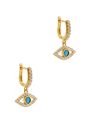 Soru Jewellery Carlotta 18kt Gold-plated Hoop Earrings - Turquoise