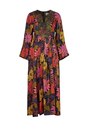 LA Prestic Ouiston Marly Floral-print Silk Maxi Dress - Orange - 1 (UK 10 / S)