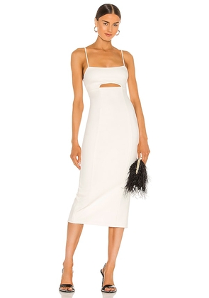 h:ours Enzo Midi Dress in White. Size XS.