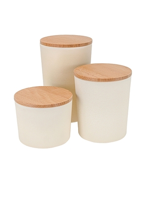 HAWKINS NEW YORK Essential Set of 3 Lidded Containers in Ivory.