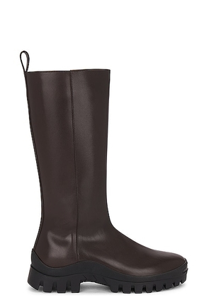 The Row Greta Moto Boot in Chocolate - Chocolate. Size 36 (also in 37.5, 39.5, 41).