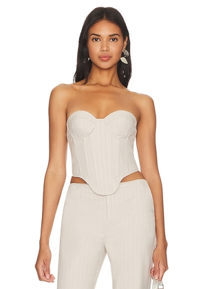 h:ours Amira Corset Top in Grey. Size XXS.