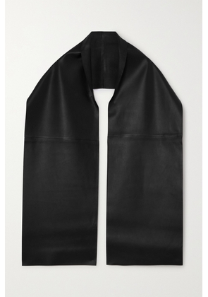 The Row - Billie Oversized Leather Scarf - Black - One size