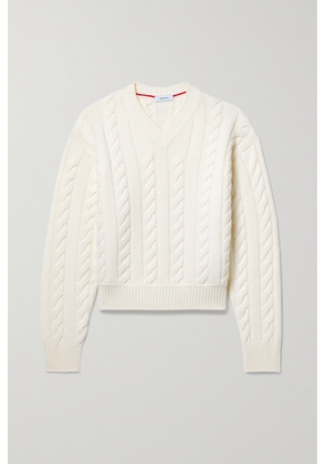 Ferragamo - Cable-knit Wool And Cashmere-blend Sweater - White - x small,small,medium,large,x large