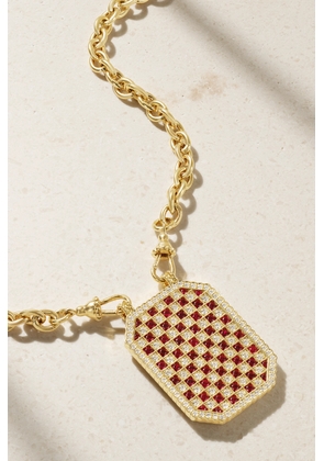 Marie Lichtenberg - Check Scapular 18-karat Gold, Ruby And Diamond Necklace - One size