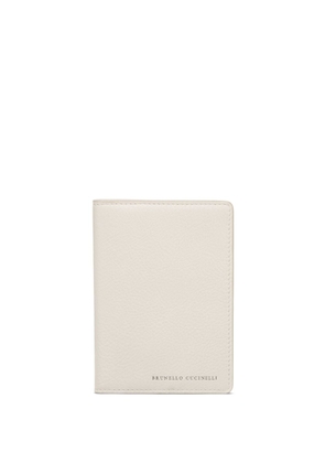 Brunello Cucinelli leather passport holder - White
