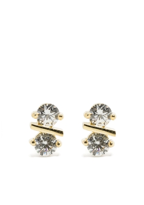 Kenneth Jay Lane crystal-embellished brass stud earrings - Gold