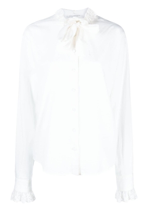 Philosophy Di Lorenzo Serafini pussy-bow collar lace-trim blouse - White