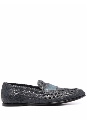 Dolce & Gabbana woven-effect slip-on loafers - Blue