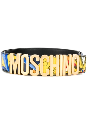 Moschino printed logo belt - Red