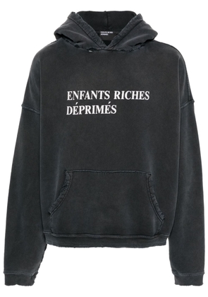 Enfants Riches Déprimés Thrashed Logo cotton hoodie - Black