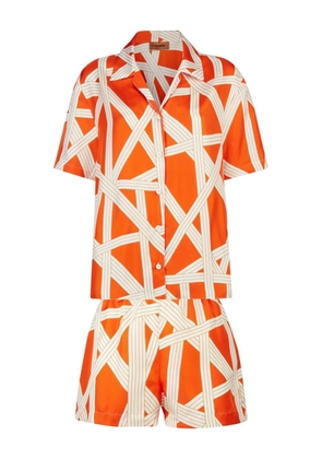Missoni Home graphic-print silk pajama set - Orange