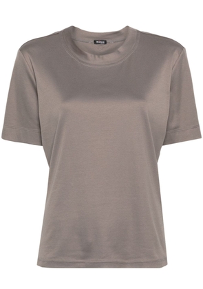 Kiton slit-detail cotton T-shirt - Grey
