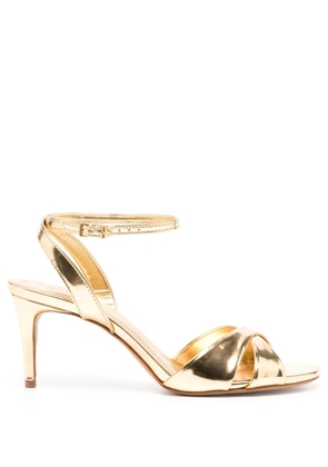 Schutz Hilda 80mm metallic leather sandals - Gold