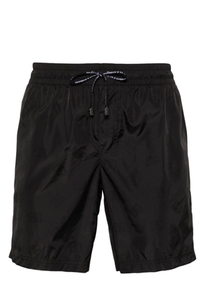 Dolce & Gabbana logo-drawstring swim shorts - Black