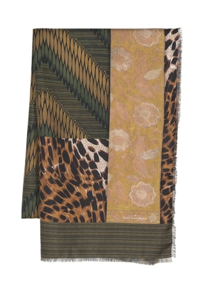 Pierre-Louis Mascia Fancy panelled silk scarf - Green