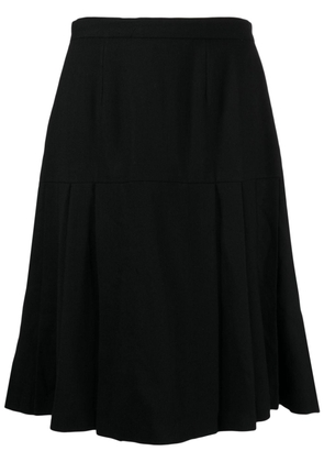 CHANEL Pre-Owned pleated wool midi skirt - Black
