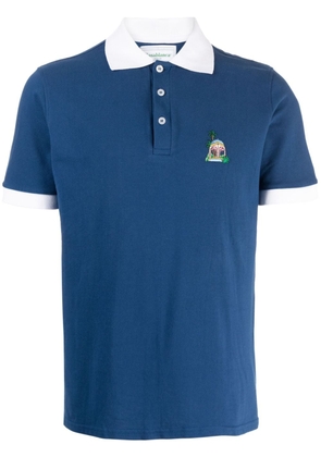 Casablanca embroidered short-sleeve polo shirt - Blue