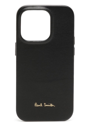Paul Smith Paul Smith + Native Union Leather Magsafe iPhone 14 Pro Case - Black