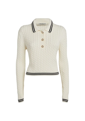 Alessandra Rich Cable-Knit Polo Sweater