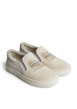 Brunello Cucinelli Kids Canvas And Suede Sneakers