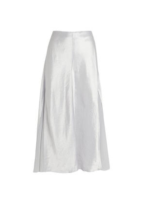 Vince Satin Panelled Midi Skirt