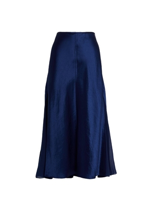 Vince Satin Panelled Midi Skirt