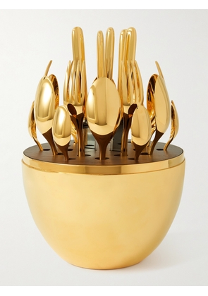 Christofle - MOOD GOLD Gold-Plated Flatware Set with Case - Men - Gold