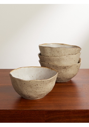 Soho Home - Emden Set of Four 14cm Glazed Stoneware Cereal Bowls - Men - Neutrals
