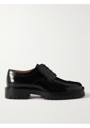 Maison Margiela - Tabi Split-Toe Polished-Leather Derby Shoes - Men - Black - EU 40
