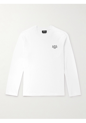 A.P.C. - Olivier Logo-Embroidered Cotton-Jersey T-Shirt - Men - White - XS