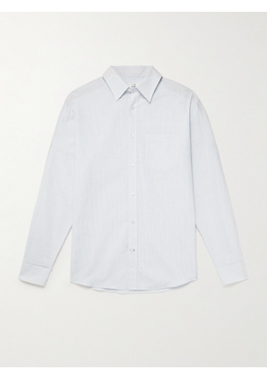 Dunhill - Striped Cotton and Linen-Blend Shirt - Men - Blue - S