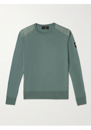 Belstaff - Kerrigan Ribbed Panelled Merino Wool Sweater - Men - Green - S