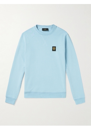 Belstaff - Logo-Appliquéd Garment-Dyed Cotton-Jersey Sweatshirt - Men - Blue - S