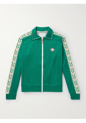 Casablanca - Laurel Logo-Embroidered Jersey Track Jacket - Men - Green - S